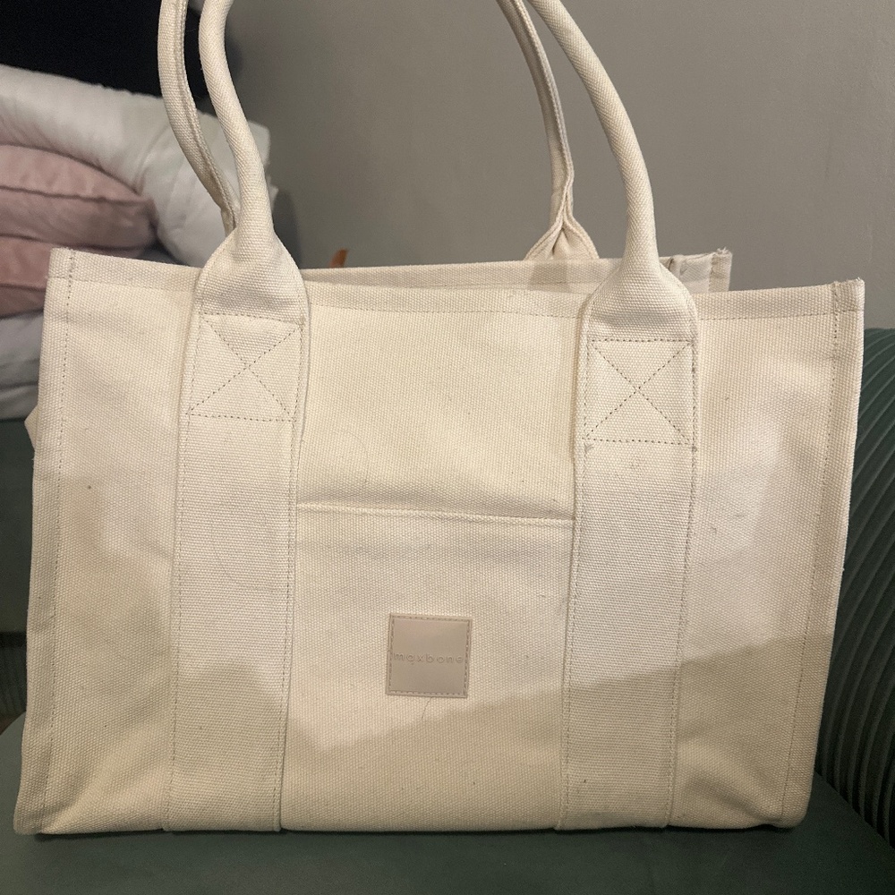 Maxbone Signature Carry All Cream Canvas Dog Tote Bag